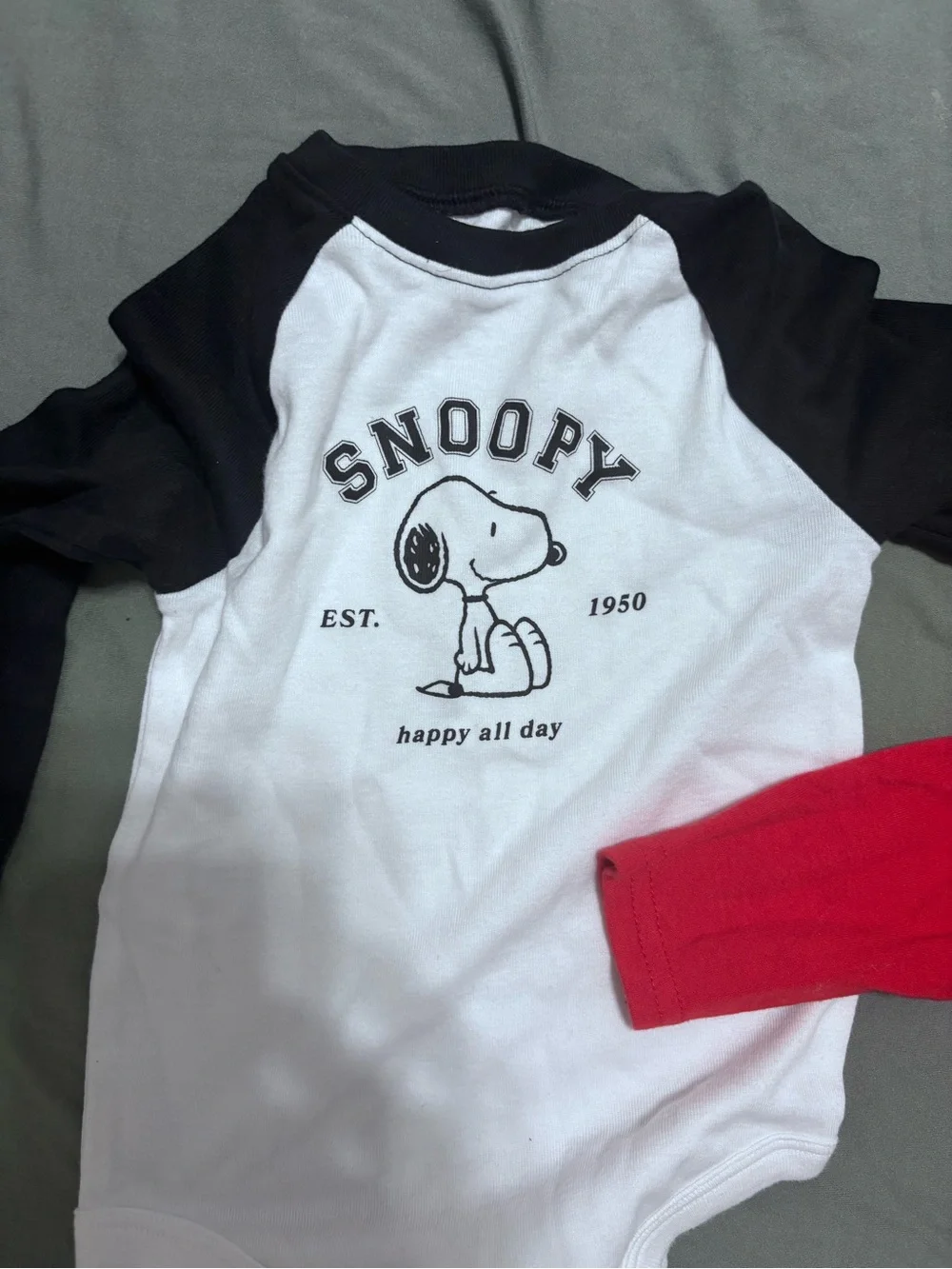 Two Peanuts Snoopy Long-Sleeve Baby One-Piece 18 months